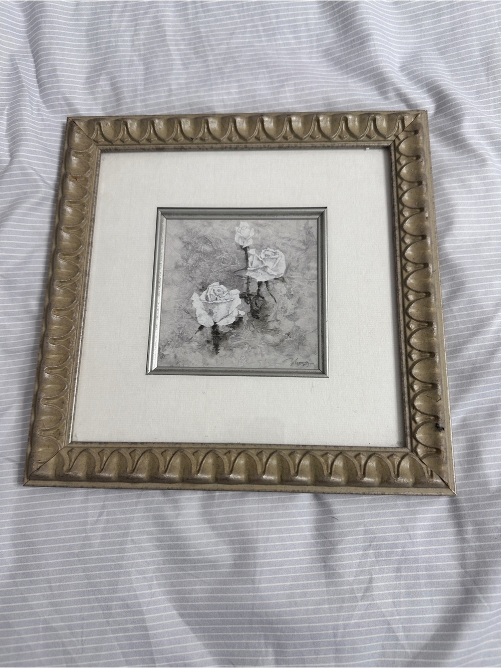 Flowers In The Mist Framed Print with Artist Signature Signed and Numbered